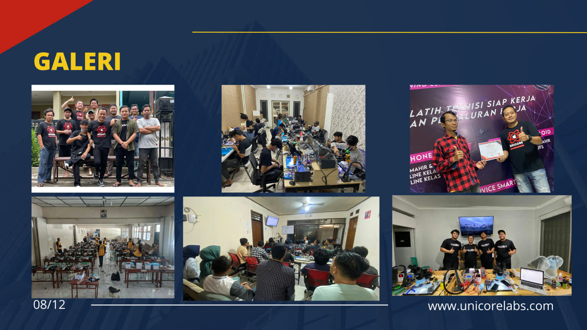 Kegiatan pelatihan teknisi smartphone Unicore Labs